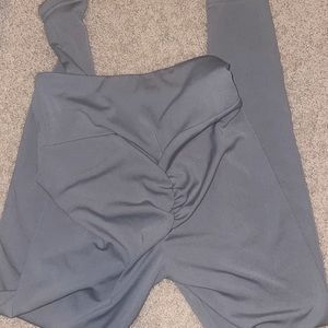 grey scrunch leggings